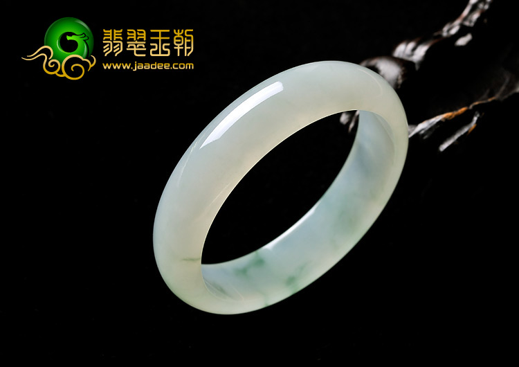 冰种飘花缅甸翡翠A货手镯（53.7mm）
