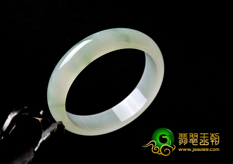 冰种飘花缅甸翡翠A货手镯（53.7mm）