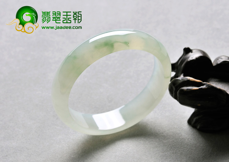 冰种飘花缅甸翡翠A货手镯（53.7mm）