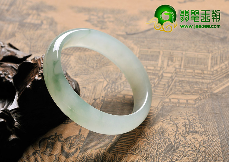 冰种飘花缅甸翡翠A货手镯（53.7mm）