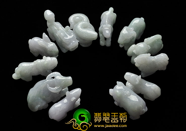糯冰种晴水紫罗兰缅甸翡翠A货十二生肖挂件