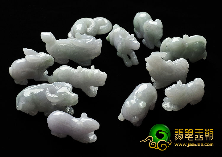 糯冰种晴水紫罗兰缅甸翡翠A货十二生肖挂件