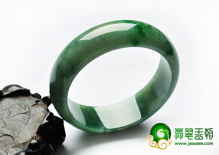 糯冰种飘翠缅甸翡翠A货手镯（58.6mm）