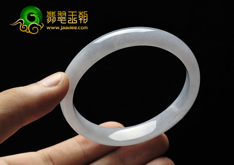 糯冰种淡紫罗兰缅甸翡翠A货贵妃镯（56.7-51.1mm）
