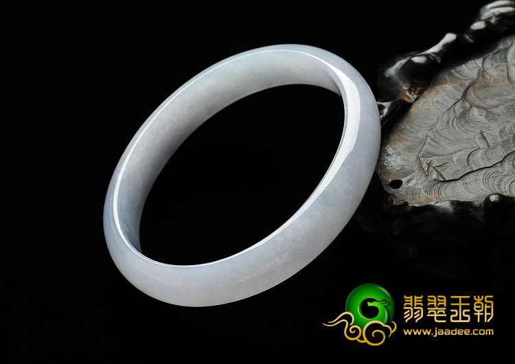 糯冰种淡紫罗兰缅甸翡翠A货贵妃镯（56.7-51.1mm）