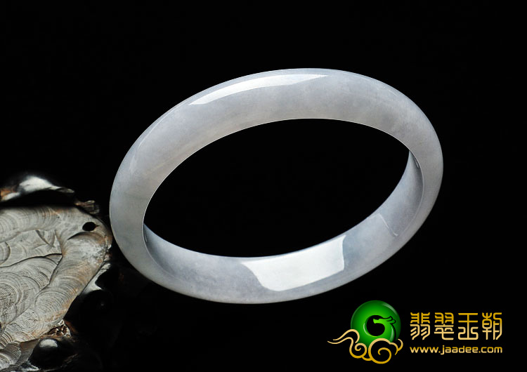 糯冰种淡紫罗兰缅甸翡翠A货贵妃镯（56.7-51.1mm）