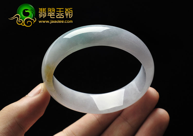 糯冰种淡三彩缅甸翡翠A货贵妃镯（56.2-50.8mm）