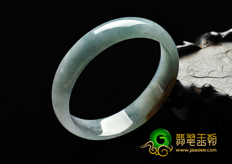 冰种晴水带黄翡缅甸翡翠A货贵妃镯（54.4-49.3mm）