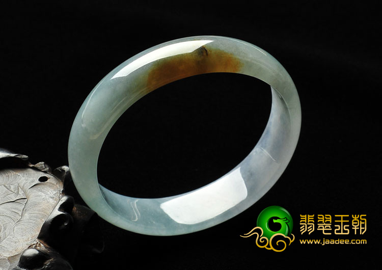 冰种晴水带黄翡缅甸翡翠A货贵妃镯（54.4-49.3mm）