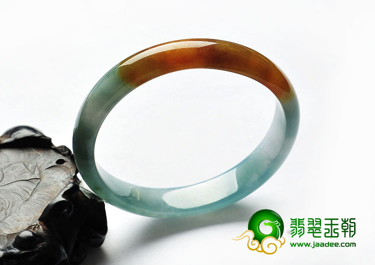 冰种晴水带黄翡缅甸翡翠A货贵妃镯（56.3-50.9mm）