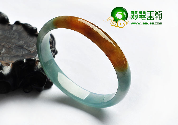 冰种晴水带黄翡缅甸翡翠A货贵妃镯（56.3-50.9mm）