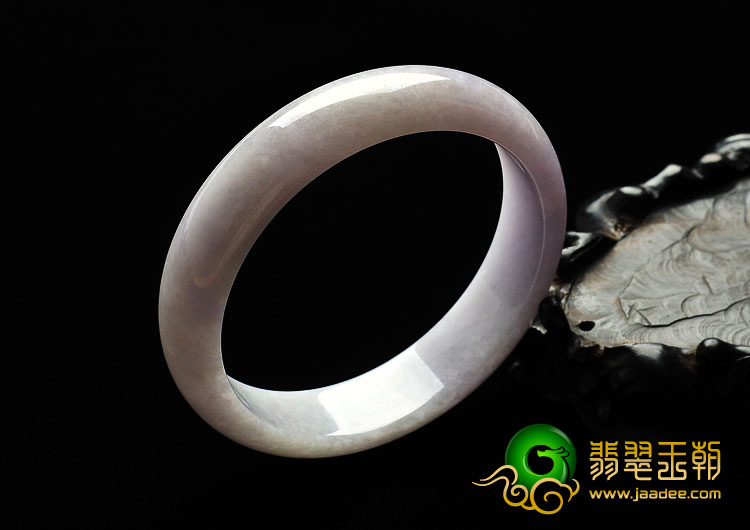 糯冰种淡紫罗兰缅甸翡翠A货手镯（59.6mm）