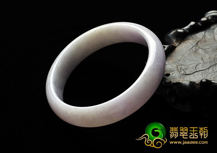 糯冰种淡紫罗兰缅甸翡翠A货手镯（59.6mm）