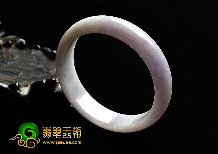 糯冰种淡紫罗兰缅甸翡翠A货手镯（59.6mm）