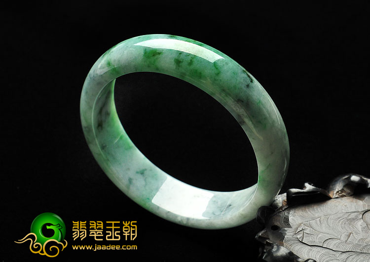 细糯种飘花缅甸翡翠A货手镯（60.4mm）