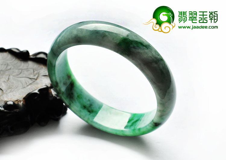 细糯种飘花缅甸翡翠A货手镯（60.4mm）
