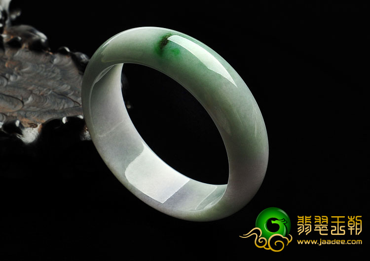 糯冰种淡春带彩缅甸翡翠A货手镯（56.3mm）