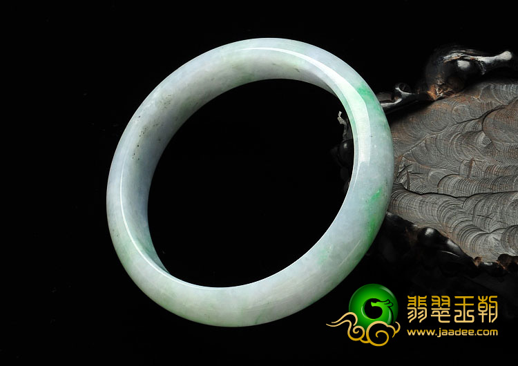 糯冰种飘翠缅甸翡翠A货手镯（57mm）
