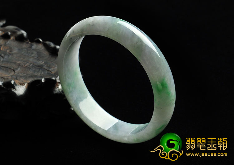 糯冰种飘翠缅甸翡翠A货手镯（57mm）