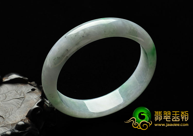 糯冰种飘翠缅甸翡翠A货手镯（57mm）
