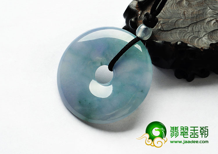 糯冰种紫罗兰缅甸翡翠A货平安扣挂件