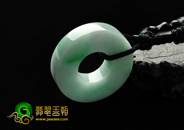糯冰种飘翠缅甸翡翠A货平安扣挂件