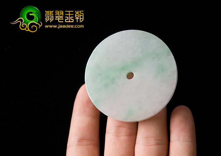 糯冰种飘翠缅甸翡翠A货平安扣挂件