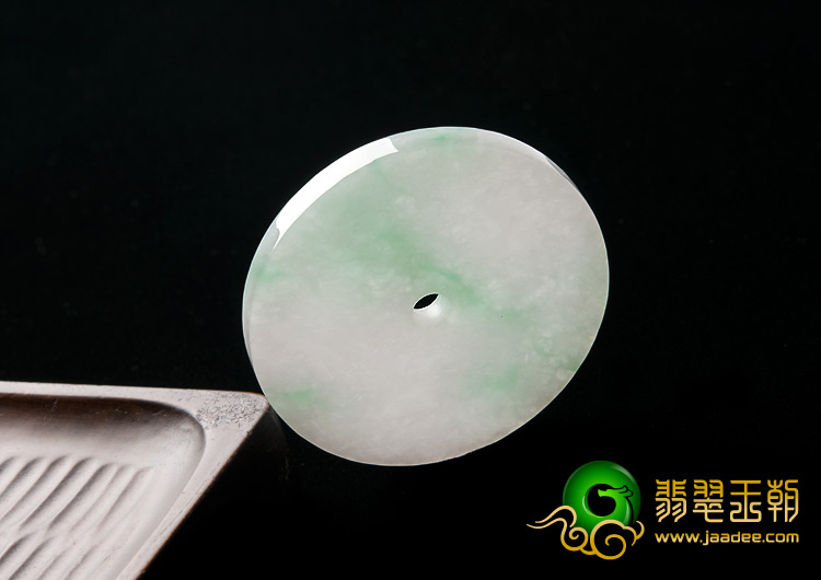 糯冰种飘翠缅甸翡翠A货平安扣挂件