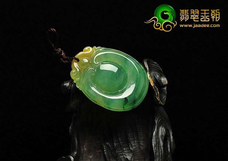冰种黄加绿缅甸翡翠A货福在眼前挂件（单价）