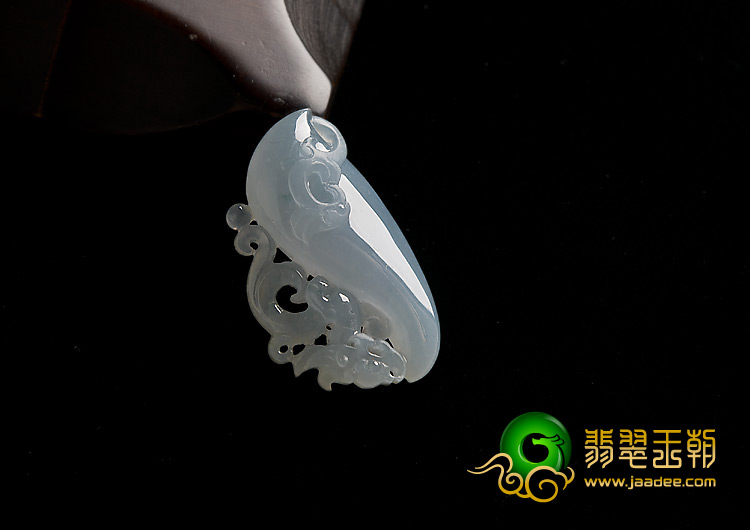 冰种晴水缅甸翡翠A货仿古龙凤挂件