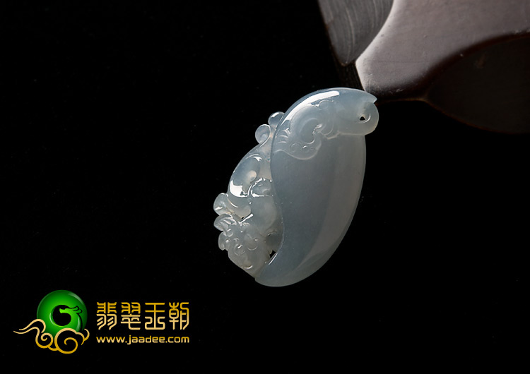 冰种晴水缅甸翡翠A货仿古龙凤挂件