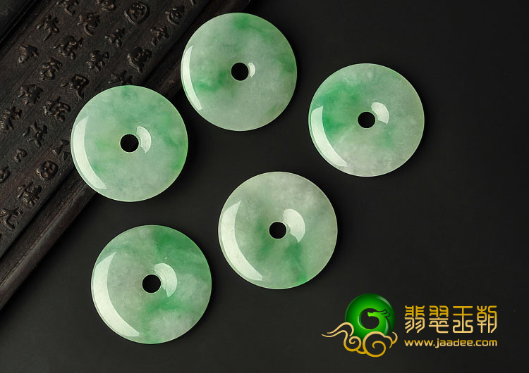 糯冰种飘翠缅甸翡翠A货平安扣挂件（单价）