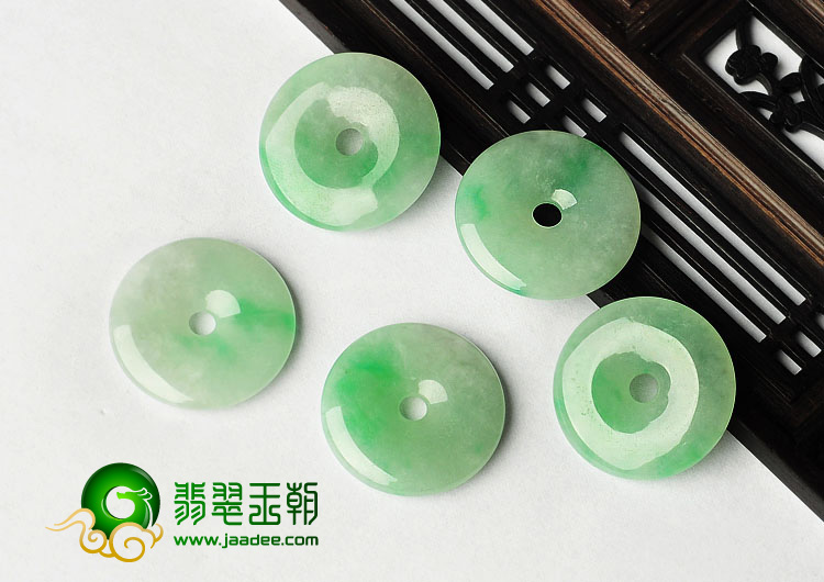 糯冰种飘翠缅甸翡翠A货平安扣挂件（单价）