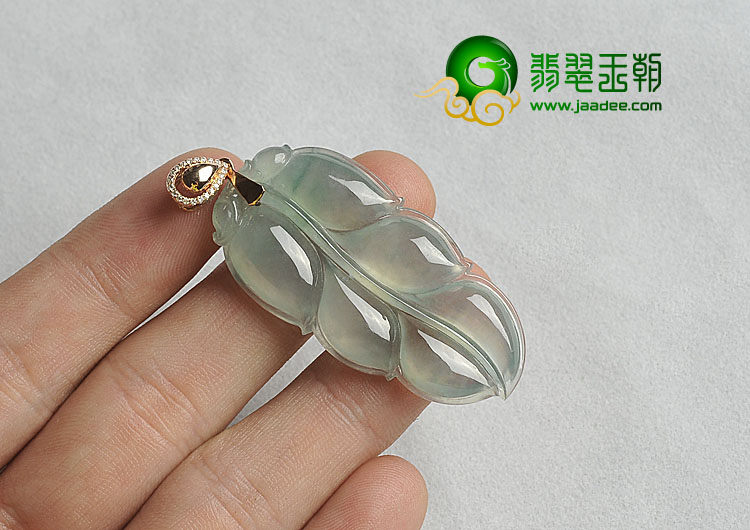 冰种晴水缅甸翡翠A货叶子挂件