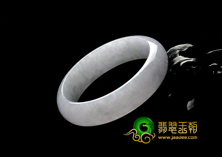 糯冰种淡紫罗兰缅甸翡翠A货手镯（58mm）