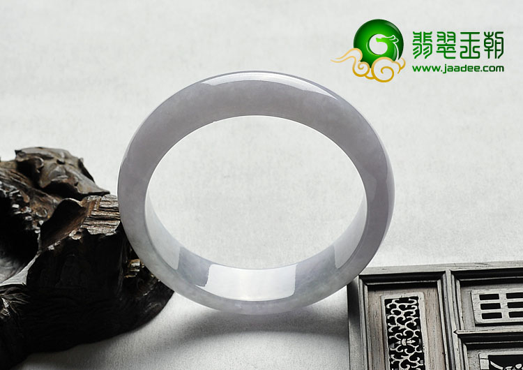 糯冰种淡紫罗兰缅甸翡翠A货手镯（58mm）