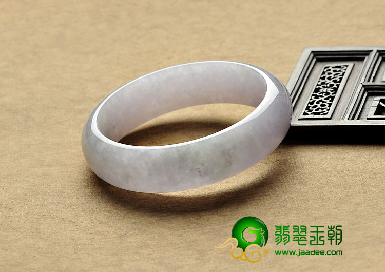 糯冰种淡紫罗兰缅甸翡翠A货手镯（58mm）