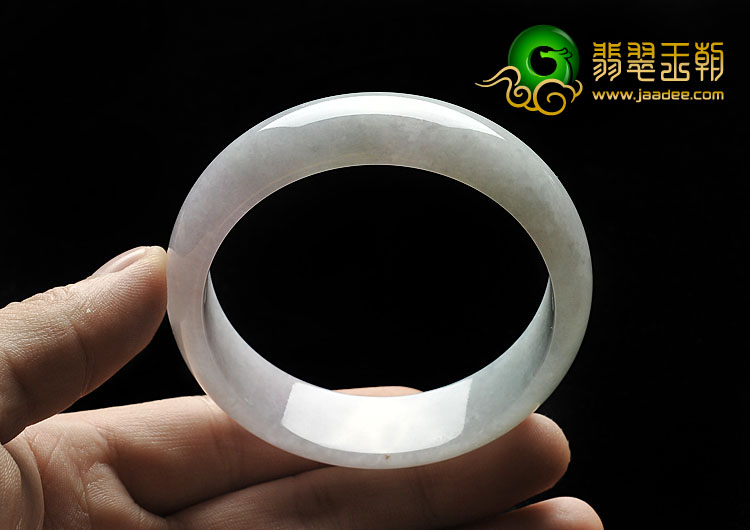 糯冰种淡春带彩缅甸翡翠A货手镯（58.2mm）