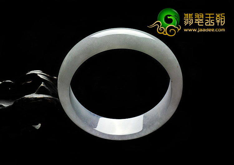 糯冰种淡春带彩缅甸翡翠A货手镯（58.2mm）