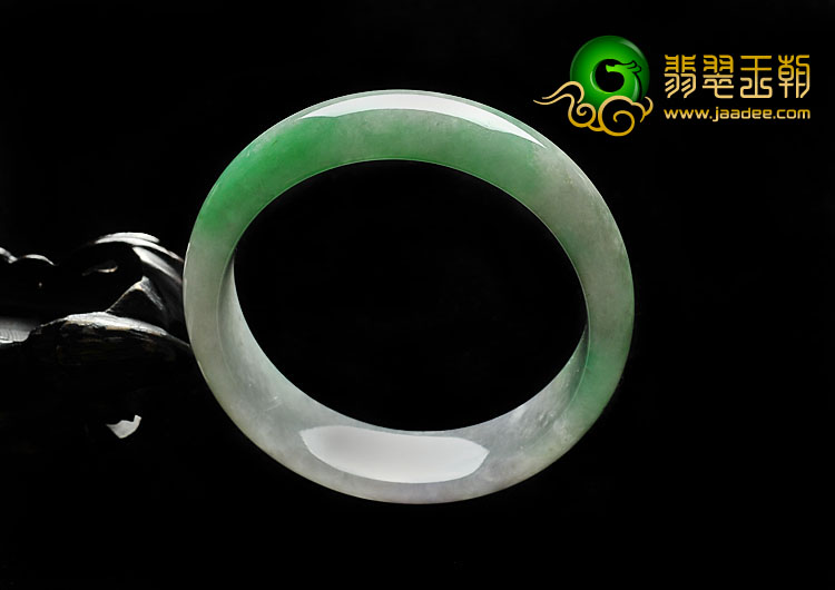 糯冰种春带彩缅甸翡翠A货手镯（57.4mm）