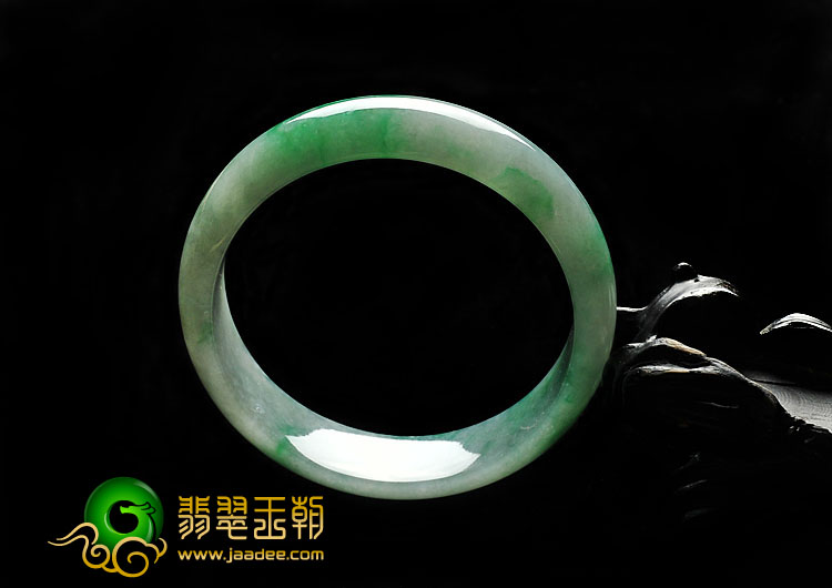 糯冰种飘翠缅甸翡翠A货手镯（59.4mm）
