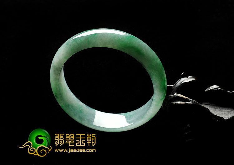 糯冰种飘翠缅甸翡翠A货手镯（59.6mm）