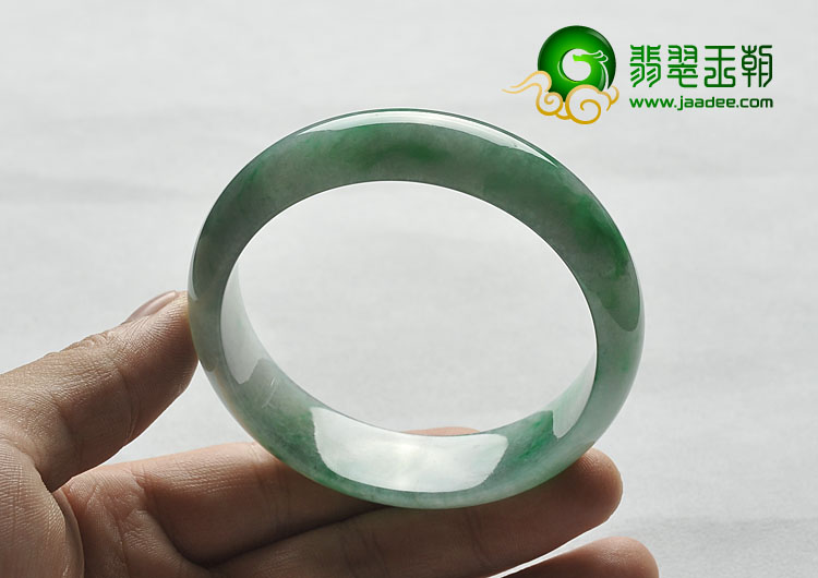 糯冰种飘翠缅甸翡翠A货手镯（59.6mm）