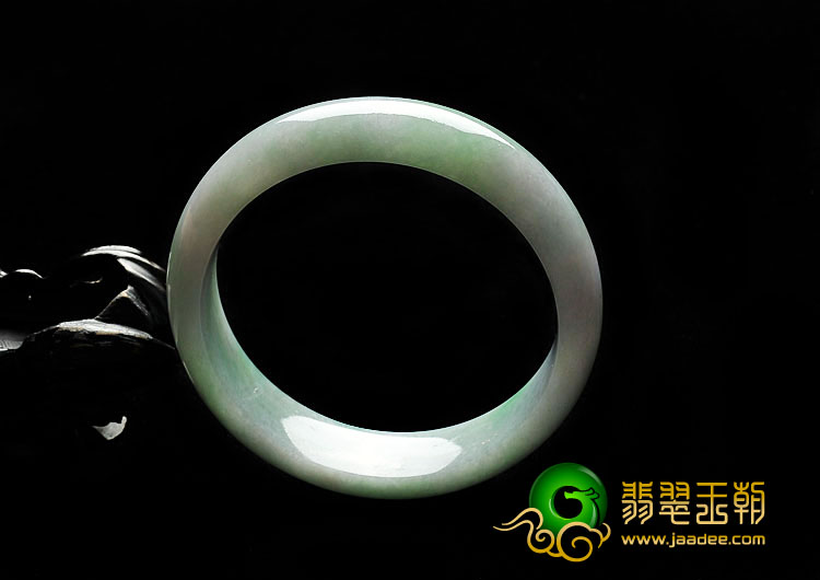 糯冰种春带彩缅甸翡翠A货手镯（59.4mm）