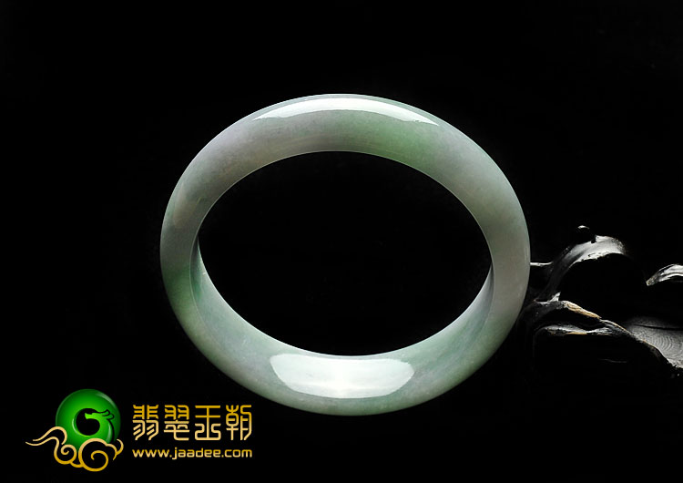 糯冰种春带彩缅甸翡翠A货手镯（59.4mm）