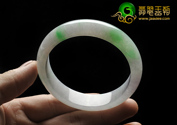糯冰种春带彩缅甸翡翠A货手镯（57.7mm）