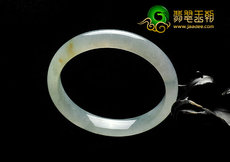 冰种晴水略带黄翡缅甸翡翠A货手镯（56mm）