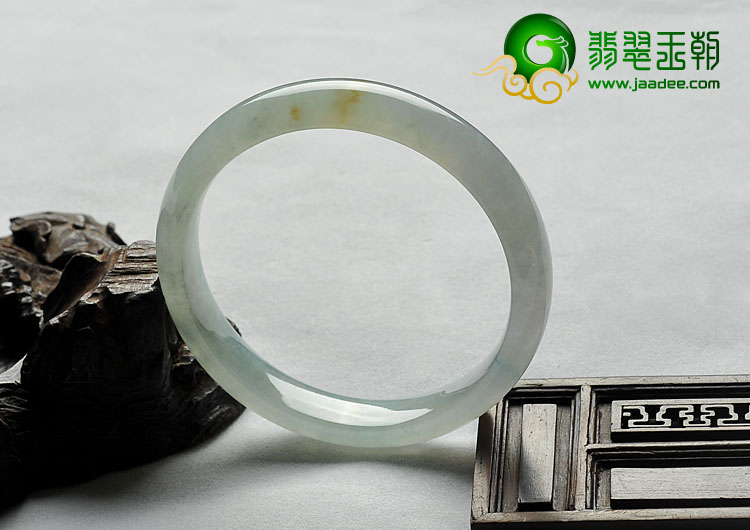 冰种晴水略带黄翡缅甸翡翠A货手镯（56mm）