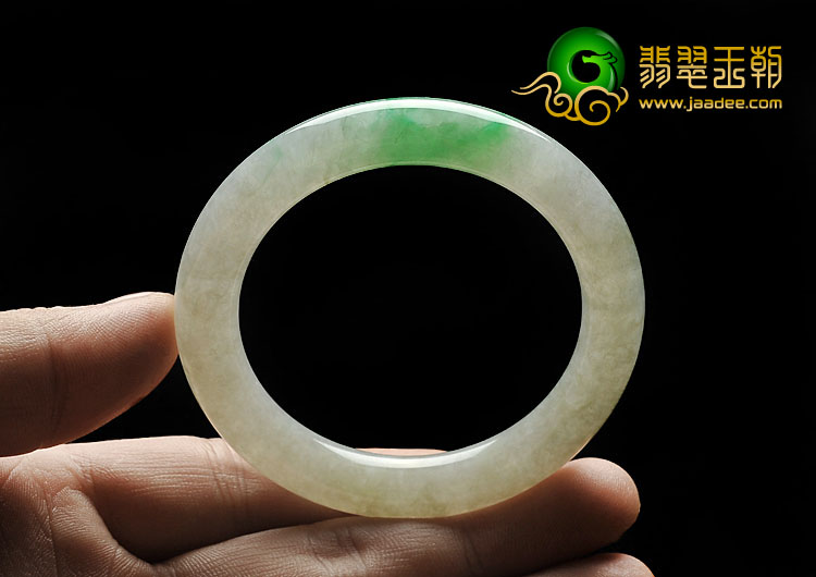 糯冰种翠色缅甸翡翠A货圆条手镯（49.2mm）