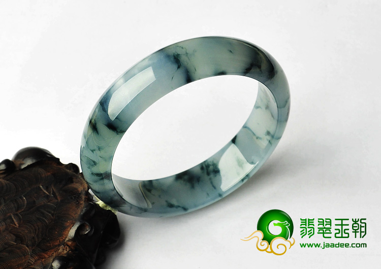 糯冰种飘花缅甸翡翠A货手镯（59.1mm）